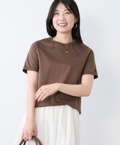 MICA&DEAL（マイカアンドディール） tシャツ ワンポイント刺繍Tシャツ