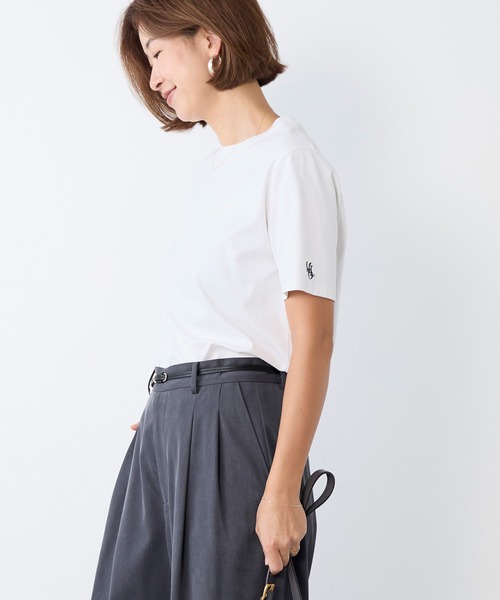 MICA&DEAL（マイカアンドディール） tシャツ ワンポイント刺繍Tシャツ