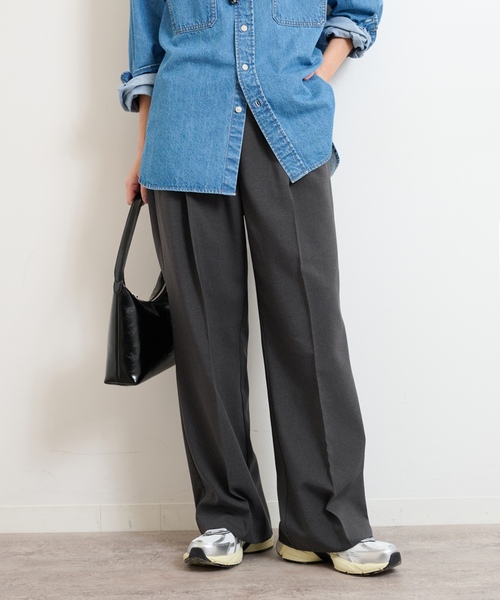 「JOURNAL STANDARD relume」 イージーパンツ 38 ネイビー レディースの画像