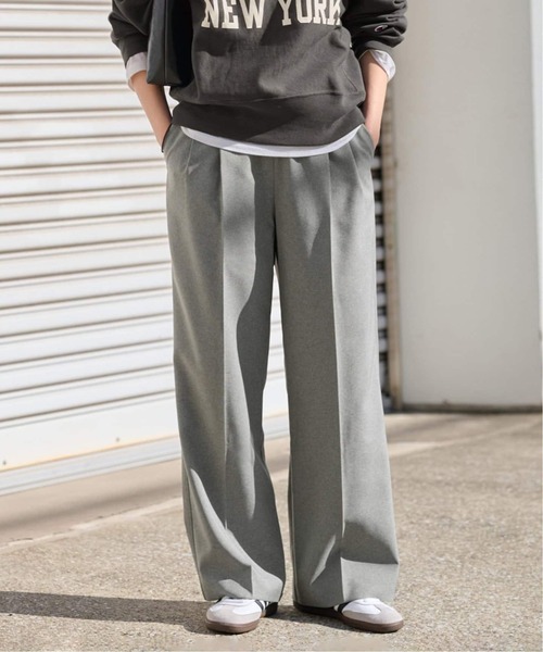 「JOURNAL STANDARD relume」 イージーパンツ 38 ネイビー レディースの画像