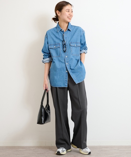「JOURNAL STANDARD relume」 イージーパンツ 38 ネイビー レディースの画像
