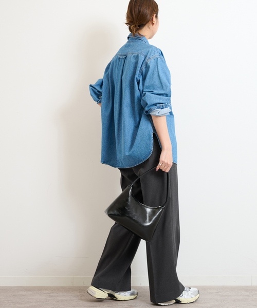「JOURNAL STANDARD relume」 イージーパンツ 38 ネイビー レディースの画像