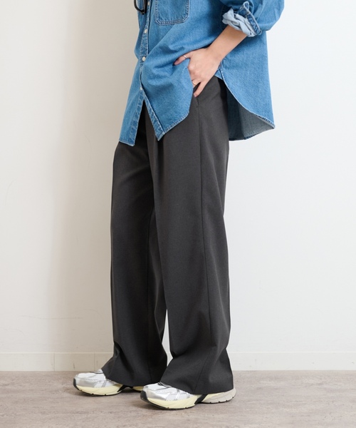 「JOURNAL STANDARD relume」 イージーパンツ 38 ネイビー レディースの画像