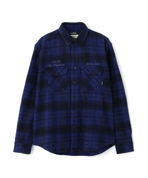 「AVIREX」 長袖シャツ LARGE ネイビー メンズの画像