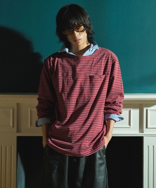 Camphor wood tシャツ MULTI BORDER L/S TEE / マルチ細ピッチボーダー