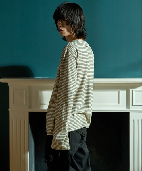 Camphor wood tシャツ MULTI BORDER L/S TEE / マルチ細ピッチボーダー