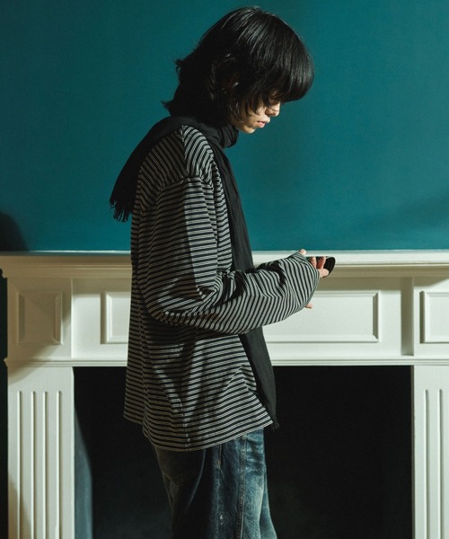 Camphor wood tシャツ MULTI BORDER L/S TEE / マルチ細ピッチボーダー