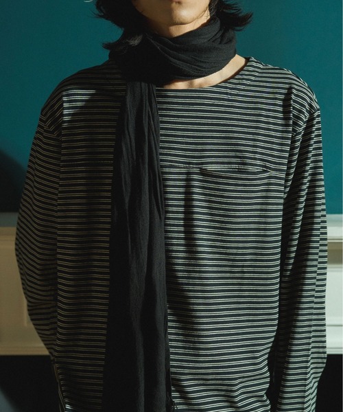 Camphor wood tシャツ MULTI BORDER L/S TEE / マルチ細ピッチボーダー