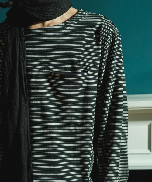 Camphor wood tシャツ MULTI BORDER L/S TEE / マルチ細ピッチボーダー