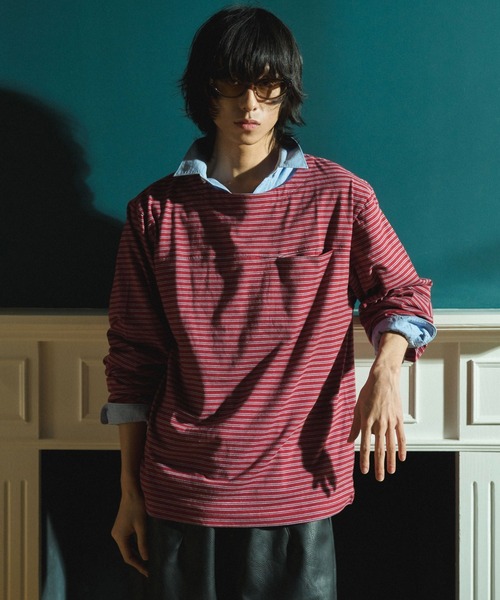 Camphor wood tシャツ MULTI BORDER L/S TEE / マルチ細ピッチボーダー