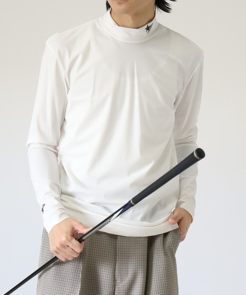 STELLA77GOLF uvカット tシャツ 接触冷感ゴルフモックネック長袖T