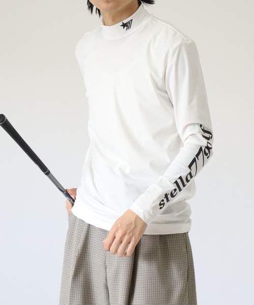 STELLA77GOLF uvカット tシャツ 接触冷感ゴルフモックネック長袖T