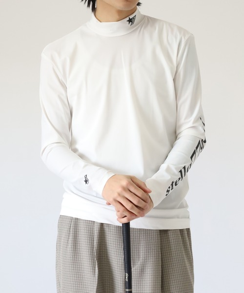 STELLA77GOLF tシャツ 接触冷感ゴルフモックネック長袖T メンズ