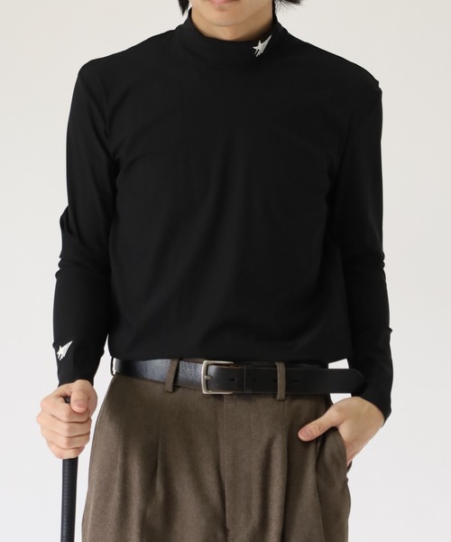 STELLA77GOLF tシャツ 接触冷感ゴルフモックネック長袖T メンズ