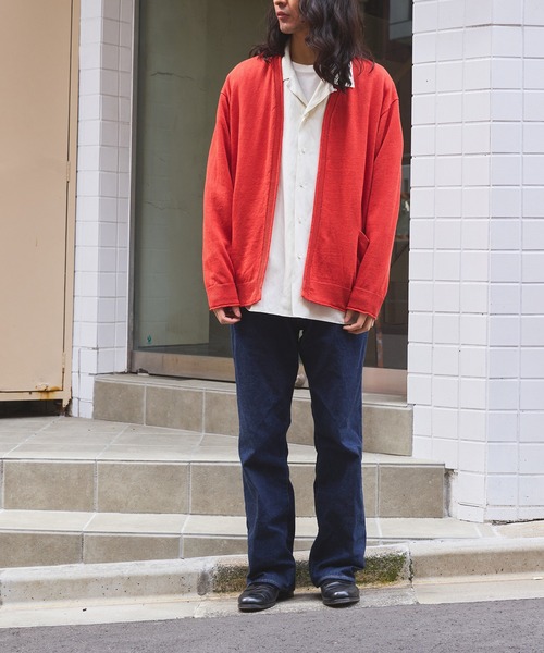 「WILD LIFE TAILOR Adam et Rope'」 ニットカーディガン L ネイビー メンズ_画像6