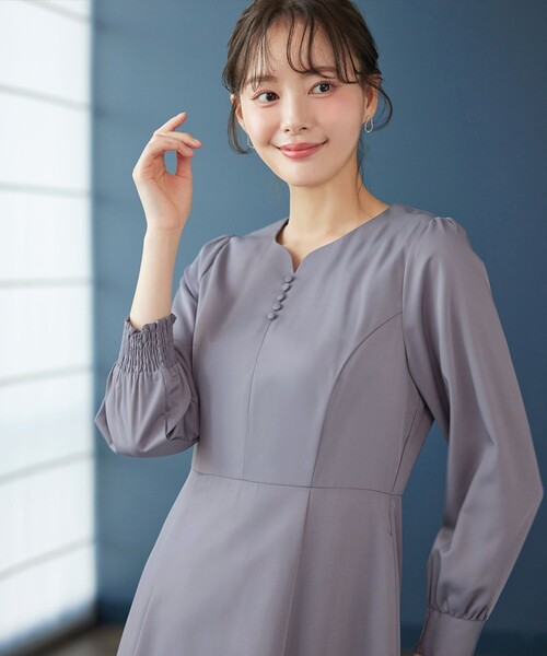 「Tiaclasse」 長袖ワンピース M ブラック レディース_画像8