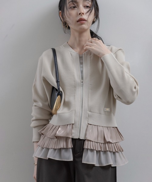 HARE（ハレ） ブルゾン アウター メッシュキリカエショートブルゾン