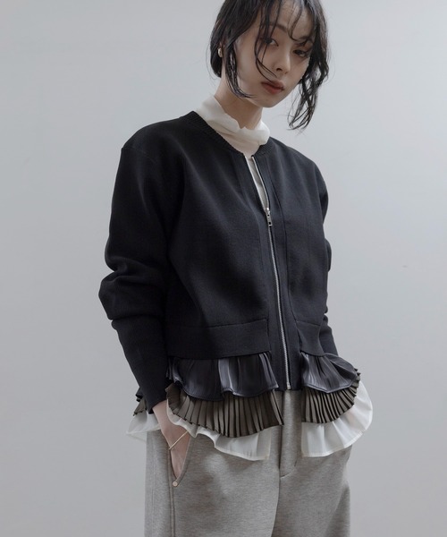 Eimee Law（エイミーロウ） ブルゾン アウター ペプラムフリルニット 