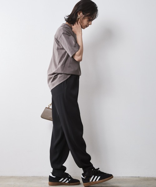 「CHIC STYLE」 イージーパンツ LL グレー レディース_画像3