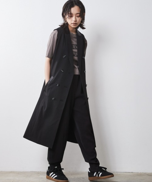 「CHIC STYLE」 イージーパンツ LL グレー レディース_画像5