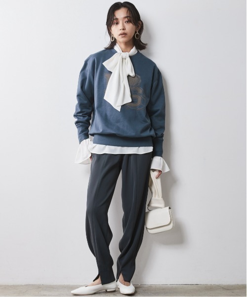 「CHIC STYLE」 イージーパンツ LL グレー レディース_画像8