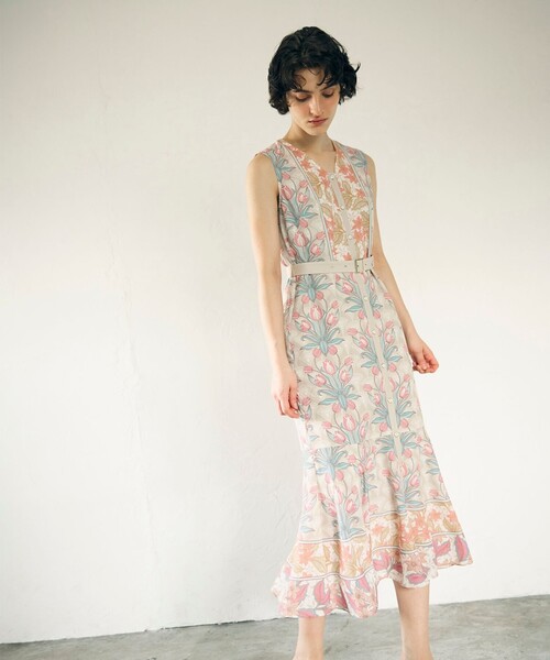 「GRACE CONTINENTAL」 ノースリーブワンピース 38 ブルー レディース_画像7