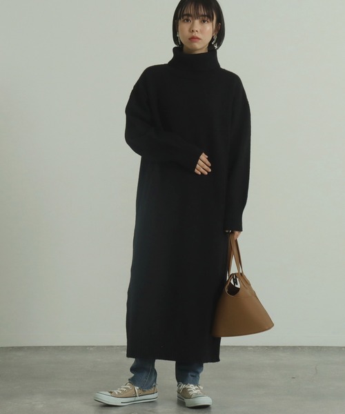 ワンピース 低身長向けサイズ タートルネックニットロングワンピース 5966 Zozotown Yahoo 店 通販 Yahoo ショッピング
