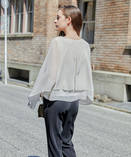 【formforma】ケープブラウスパンツセットアップ Flolia セットアップ 「喪服・礼服」「3点セット」ケープ