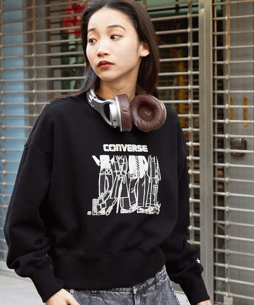 tシャツ Tシャツ 「CONVERSE/コンバース」ソリマチアキラ イラストグラフィック裏毛オーバーサイズスウェット レディース CONVERSE/コンバース】ソリマチアキラ イラストグラフィック裏毛