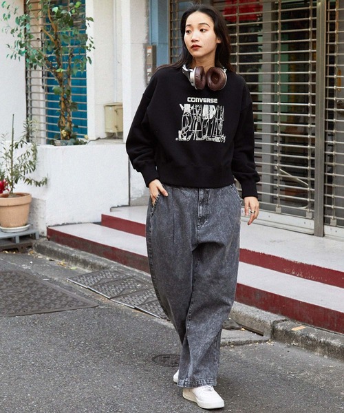 tシャツ Tシャツ 「CONVERSE/コンバース」ソリマチアキラ イラストグラフィック裏毛オーバーサイズスウェット レディース CONVERSE tシャツ Tシャツ 「CONVERSE/コンバース」ソリマチ
