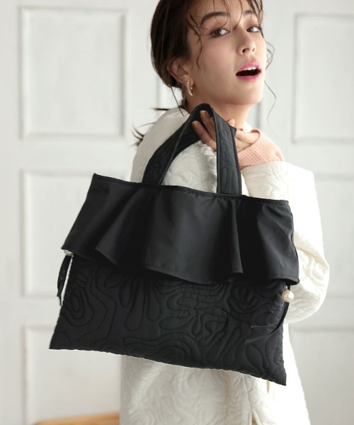 DONOBAN（ドノバン） ハンドバッグ キルティングフリルBAG : ZOZOTOWN