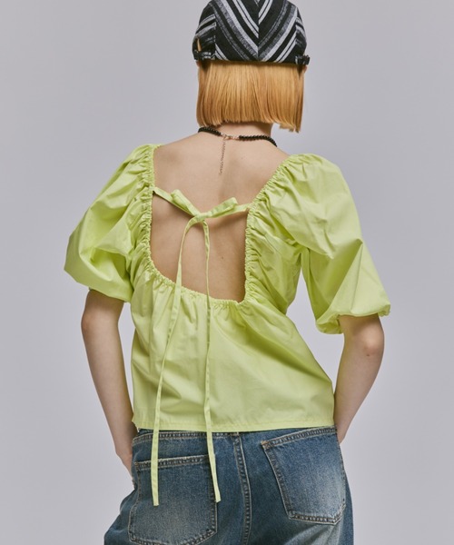 ブラウス シャツ back open ribbon blouse レディース FEKETE ブラウス シャツ BACK OPEN RIBBON BLOUSE