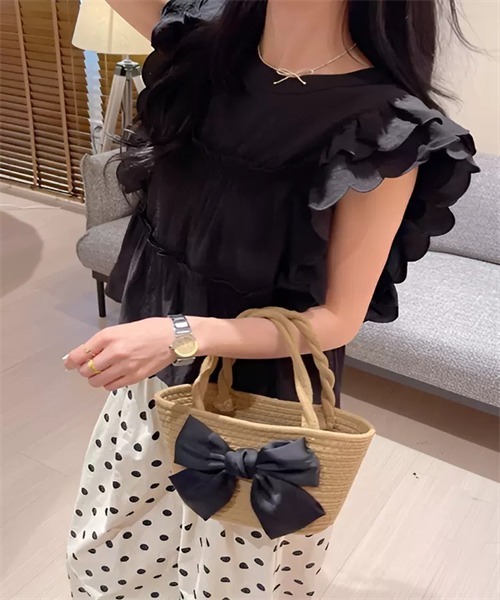 FREE STYLISTS ブラウス シャツ スカラップ肩フリルブラウス