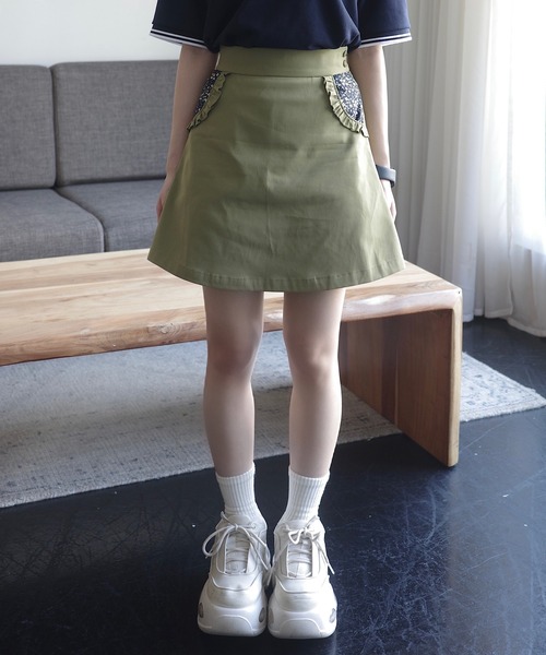 花柄 ミニスカート（インパンツ付き） INTER FACTORY（インターファクトリー） スカート 花柄ポケットの