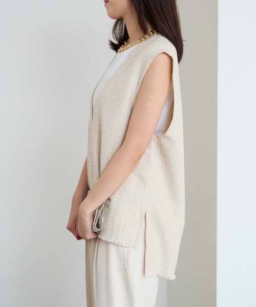 美品 La Chapelle Vネックツイードジレ ベスト 000000013268-01-m.jpg?t=