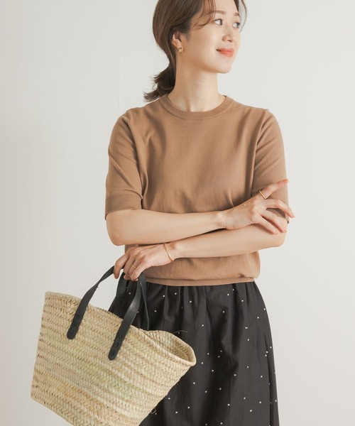 「URBAN RESEARCH DOORS」 半袖ニット MEDIUM ブラック レディース URBAN RESEARCH DOORS 「URBAN DOORS」 半袖ニット MEDIUM