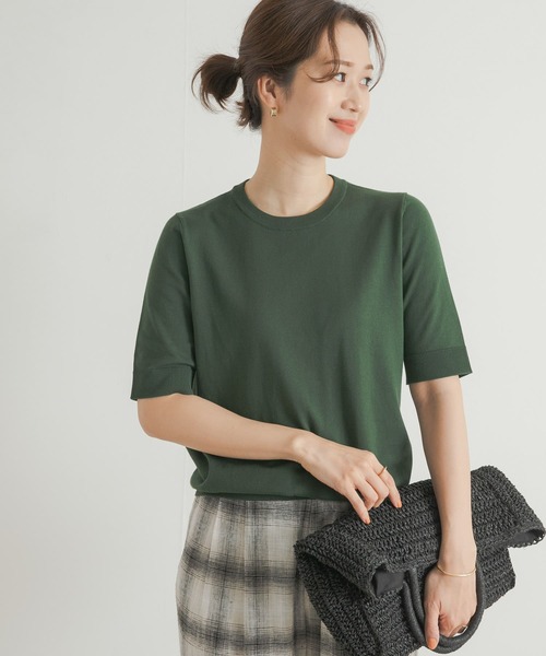「URBAN RESEARCH DOORS」 半袖ニット MEDIUM ブラック レディース URBAN RESEARCH DOORS 「URBAN DOORS」 半袖ニット MEDIUM