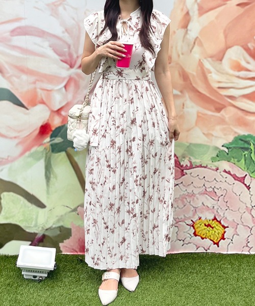 apres jour ワンピース ノースリーブ花柄ワンピース「ZOZOTOWN