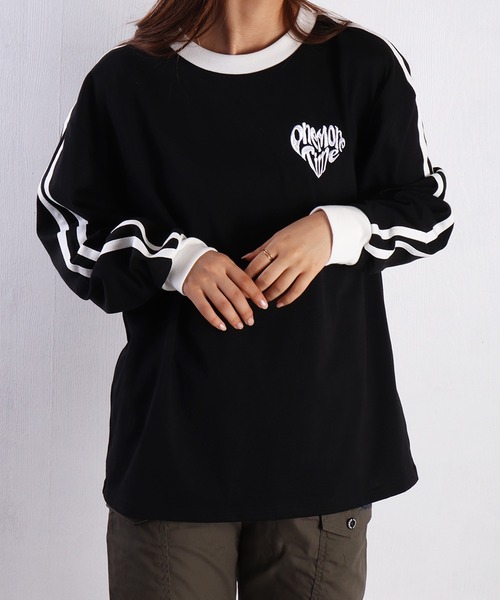 WESTSEA（ウエストシー） tシャツ 袖ライン ワンポイント刺繍入り 長袖