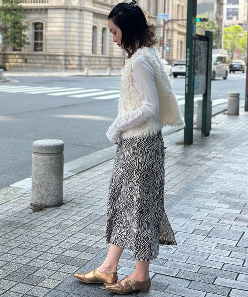 deux amour ベスト ジレ フリンジファ―ベスト レディース : ZOZOTOWN