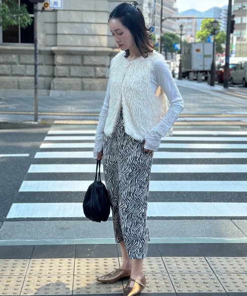 deux amour ベスト ジレ フリンジファ―ベスト レディース : ZOZOTOWN