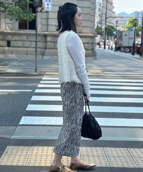 deux amour ベスト ジレ フリンジファ―ベスト レディース : ZOZOTOWN