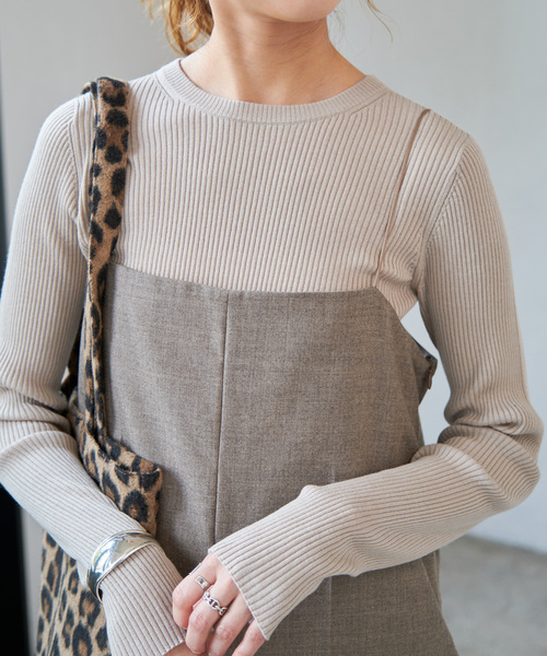 Spick＆Span ニット ウォッシャブル クルーネックリブニット