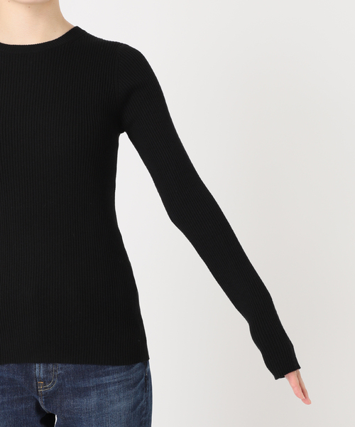 Spick＆Span ニット ウォッシャブル クルーネックリブニット