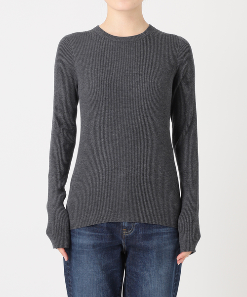 Spick＆Span ニット ウォッシャブル クルーネックリブニット