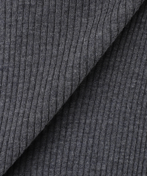 Spick & Span クルーネックリブニット チャコールグレー FREE Spick＆Span ニット ウォッシャブル クルーネックリブニット