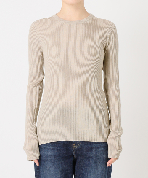 Spick and Span ウォッシャブル クルーネックリブニット ウォッシャブル クルーネックリブニット（ニット/セーター