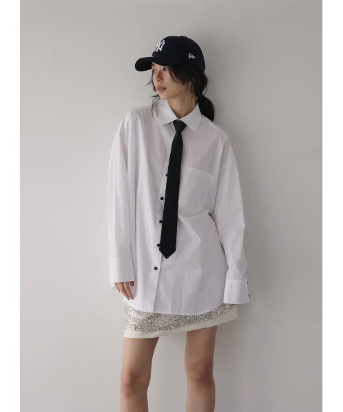 【専用】コエル　レースビッグシャツ　新品　未使用 COEL（コエル） ブラウス シャツ ネクタイ付きビッグシャツ レディース