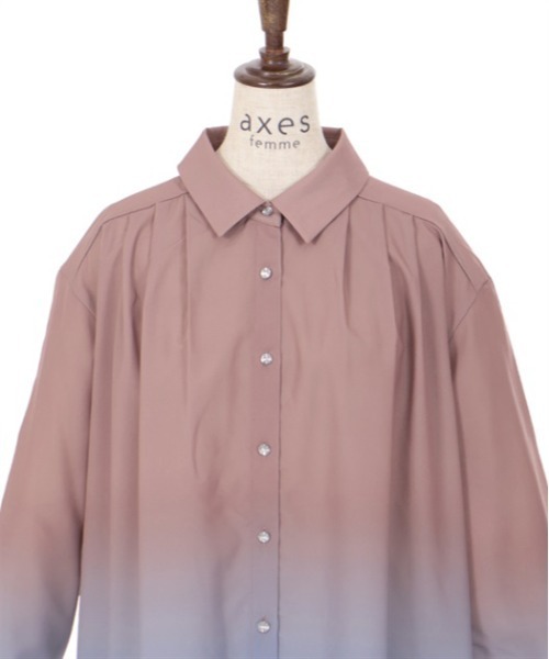 ブラウス シャツ 「直営店限定」GRADATION SHIRTS/グラデーションシャツ レディース axes femme ブラウス シャツ グラデーションシャツ レディース
