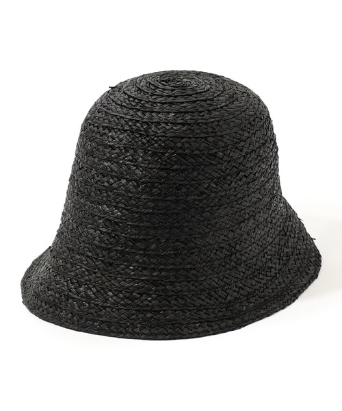 KIJIMA TAKAYUKI ブラックハット 16201-BS サイズ2 KIJIMA TAKAYUKI 帽子 ハット RAFFIA BRAID CROCHET メンズ